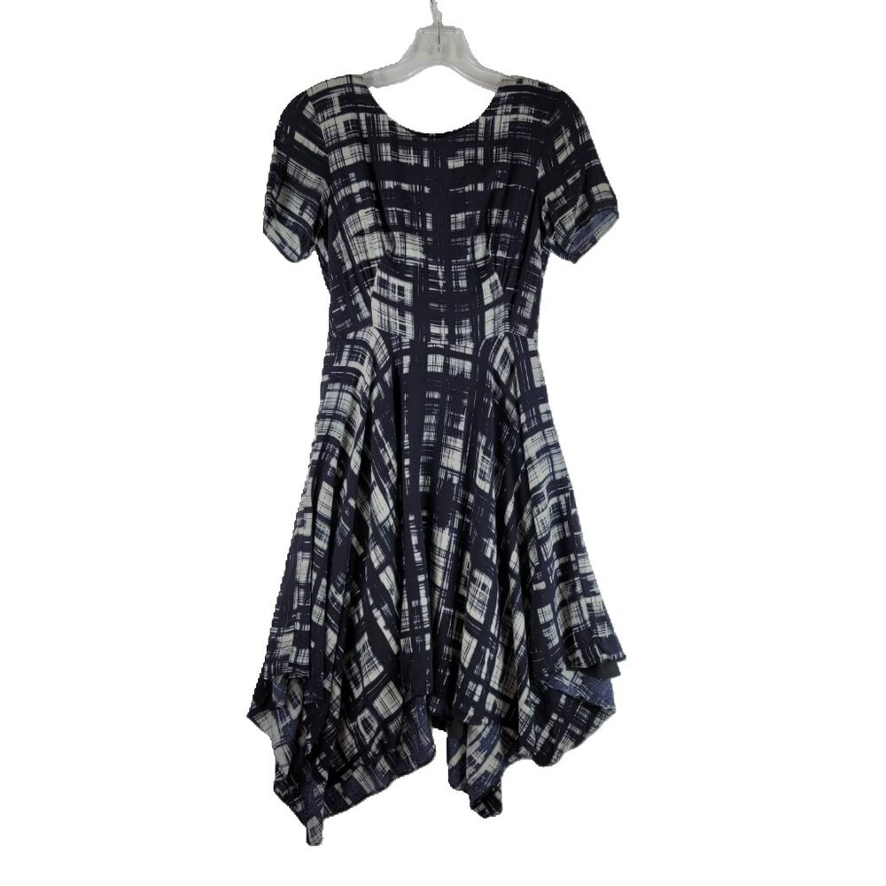 Corey Lynn Calter Painted Plaid Dress Handkerchief Hem - Anthropologie sz 2
